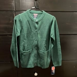 NWT Hunter Green cardigan -girls size 10/12